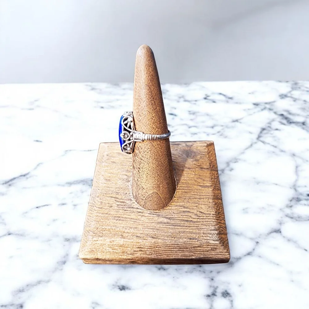 ✨️Lapis Lazuli Sterling Silver Filigree MCM Gorgeus Ring Size 6.25-6.5!